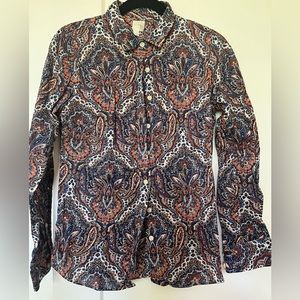 JCrew Factory Paisley Perfect Shirt Size small